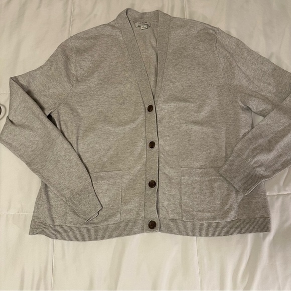 Jcrew Cotton-blend V-neck cardigan sweater size L (c6 - Picture 6 of 14